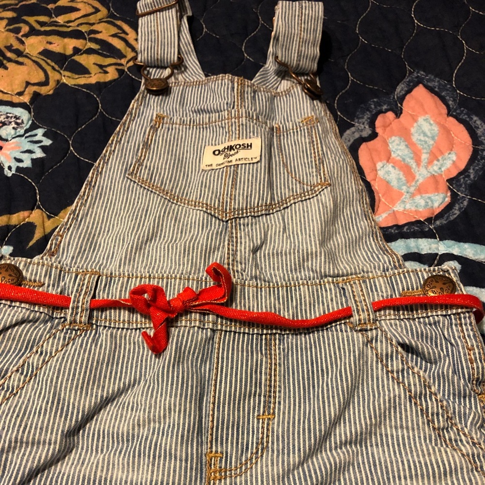 OshKosh engineer striped toddler overalls